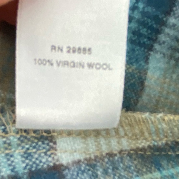 Pendleton Turquoise Blue Plaid 100% Virgin Wool Button-Up Shirt Wms sz Medium - Picture 7 of 12